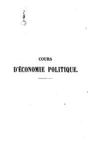 Front cover of Cours d'économie politique fait au Collége de France by Michel Chevallier