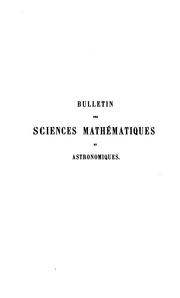 Cover of Bulletin des sciences mathématiques by Unknown