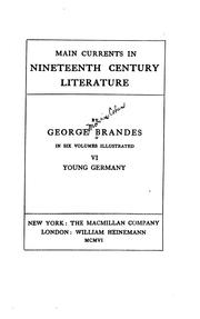 Cover of Main Currents in Nineteenth Century Literature by Georg Morris Cohen Brandes