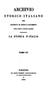 Front cover of Archivio storico italiano by Deputazione toscana di storia patria