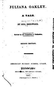Cover of Juliana Oakley by Mrs. Mary Martha (Butt) Sherwood