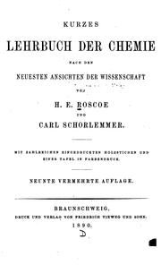 Front cover of Kurzes Lehrbuch der Chemie nach den neuesten Ansichten der Wissenschaft by Henry E. Roscoe