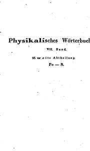 Cover of Johann Samuel Traugott Gehler's Physikalisches wörterbunch by Johann Samuel Traugott Gehler