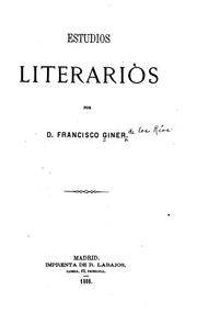 Front cover of Estudios literarios by Francisco Giner de los Ríos