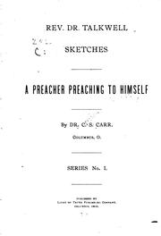 Front cover of Rev. Dr. Talkwell Sketches: A Preacher Preaching to Himself by Ceylon Spencer Carr
