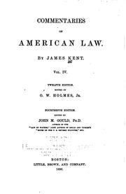 Cover of Commentaries on American law by James Kent