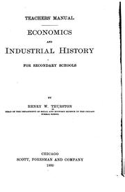 Front cover of Economics and Industrial History for Secondary Schools by Henry Winfred Thurston
