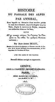 Cover of Histoire du passage des Alpes par Annibal by Jean André de Luc