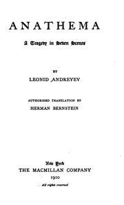 Front cover of Anathema: A Tragedy in Seven Scenes by Leonid Andreyev