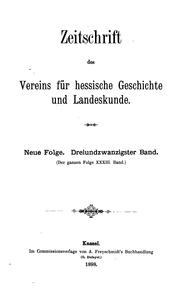 Front cover of Zeitschrift des Vereins für hessische Geschichte und Landeskunde by Verein für Hessische Geschichte und Landeskunde
