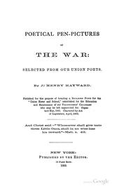 Cover of Poetical Pen-pictures of the War: Selected from Our Union Poets by John Henry Hayward