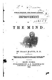 Front cover of Improvement of the Mind by Isaac Watts