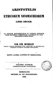 Front cover of Aristotelis Ethicorum Nicomacheorum libri decem by Aristotle
