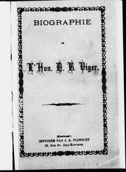 Cover of Biographie de l'Hon. D.B. Viger by Joseph Royal