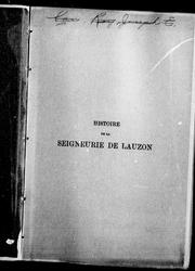 Cover of Histoire de la seigneurie de Lauzon by J.-Edmond Roy