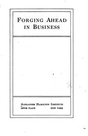 Front cover of Forging Ahead in Business by Alexander Hamilton institute (U. S.)