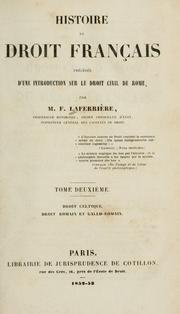 Front cover of Histoire du droit francais by Louis Firmin Julien Laferriere
