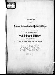 Front cover of Lettres du président des Commissaires d'écoles catholiques de Montréal en réponse aux attaques des journaux "The Evening Post" et "Le Monde" by V. Rousselot