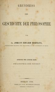 Cover of Grundriss der Geschichte der Philosophie by Johann Eduard Erdmann