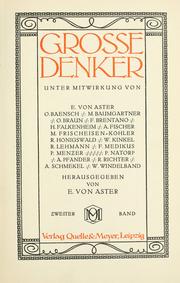 Cover of Grosse denker by Ernst von Aster