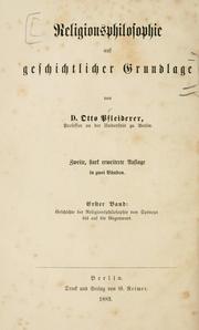 Front cover of Religionsphilosophie auf geschichtlicher Grundlage by Otto Prleiderer