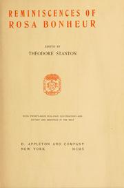 Front cover of Reminiscences of Rosa Bonheur by Theodore Stanton