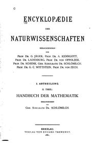 Front cover of Handbuch der Mathematik by Oskar Xaver Schlömilch