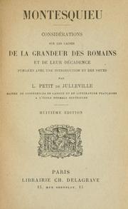 Cover of Considérations sur les causes de la grandeur des Romains et de leur décadence by Charles-Louis de Secondat baron de La Brède et de Montesquieu