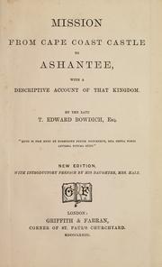 Front cover of Mission from Cape Coast Castle to Ashantee [by] T. Edward Bowdich by T. Edward Bowdich