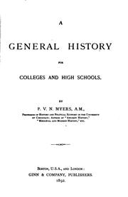 Cover of A General History for Colleges and High Schools by Philip Van Ness Myers