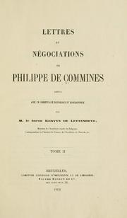 Front cover of Lettres et négociations de Philippe de Commines by Philippe de Commynes