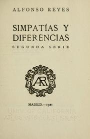 Front cover of Simpatías y diferencias by Reyes, Alfonso