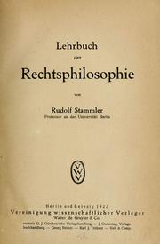 Cover of Lehrbuch der Rechtsphilosophie by Rudolf Stammler