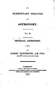 Front cover of An elementary treatise on astronomy by Robert Woodhouse