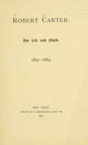 Cover of Robert Carter by Annie Carter Cochran