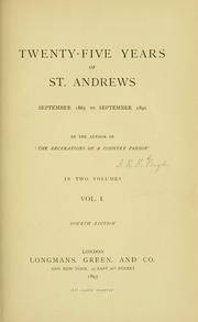 Front cover of Twenty-five years of St. Andrews, September 1865 to September 1890 by Andrew Kennedy Hutchison Boyd