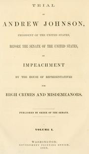 Front cover of Trial of Andrew Johnson by Johnson, Andrew