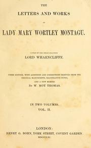 Cover of The letters and works of Lady Mary Wortley Montagu by Montagu, Mary Wortley Lady