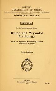 Front cover of Huron and Wyandot mythology by Marius Barbeau