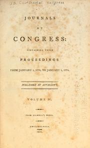 Cover of Journals of Congress by United States. Continental Congress.