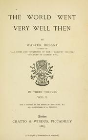 Front cover of The world went very well then by Walter Besant