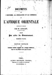 Front cover of Documents sur l'histoire, la géographie et le commerce de l'Afrique Orientale by Charles Guillain
