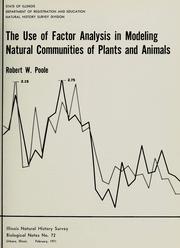 Front cover of The use of factor analysis in modeling natural communities of plants and animals by Poole, Robert W.