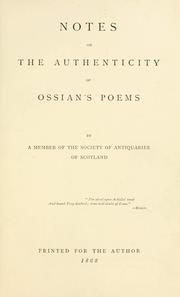 Front cover of Notes on the authenticity of Ossian's poems by Archibald MacNeill