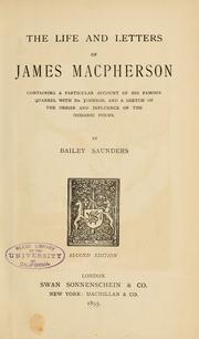Cover of The life and letters of James Macpherson by T. Bailey Saunders