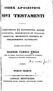 Cover of Codex apocryphus Novi Testamenti by Johann Karl Thilo