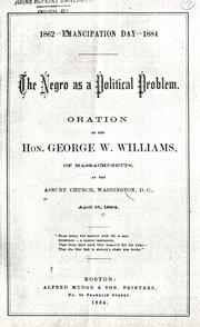 Front cover of The Negro as a political problem by George Washington Williams