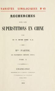 Cover of Recherches sur les superstitions en Chine by Henri Doré