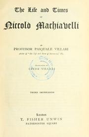 Cover of Niccolò Machiavelli e i suoi tempi by Pasquale Villari