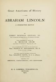 Front cover of Abraham Lincoln, a character sketch by Robert Dickinson Sheppard